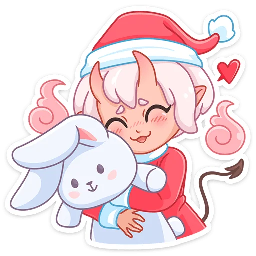 Эмодзи Новогодняя Они-тян