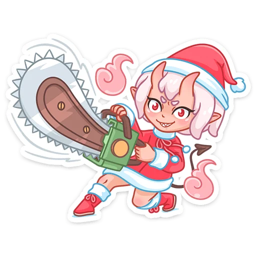 Эмодзи Новогодняя Они-тян