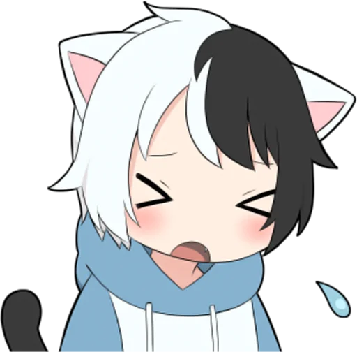 Эмодзи Black and white cat boy •