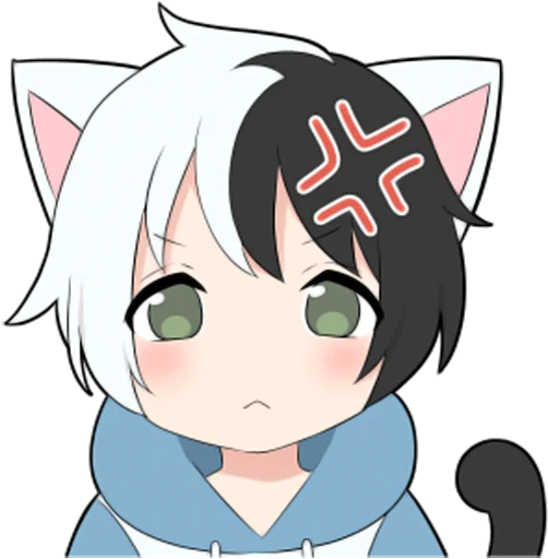 Эмодзи Black and white cat boy •