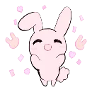 Эмодзи rabbits and girls pink