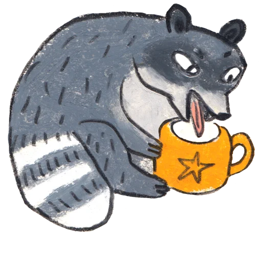 Эмодзи racoon osier forest