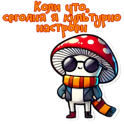 Эмодзи Грибы с глазами