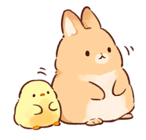 Эмодзи Soft and cute rabbits