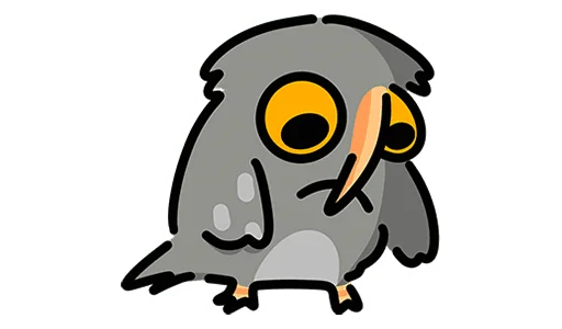 Эмодзи Сова Вова без надписей