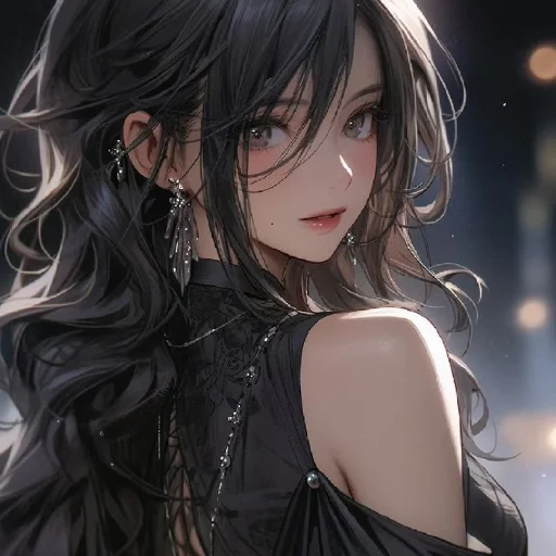 Эмодзи Black (anime chan)