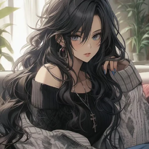 Эмодзи Black (anime chan)