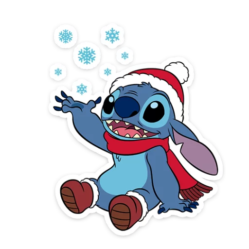 Эмодзи Стич и Новый год