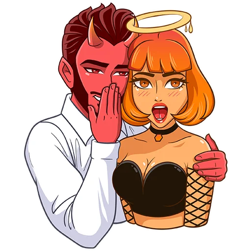 Эмодзи Chili Devil & Honey Angel