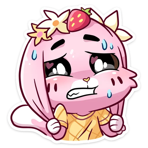 Эмодзи Клубничная Ванилька без текста