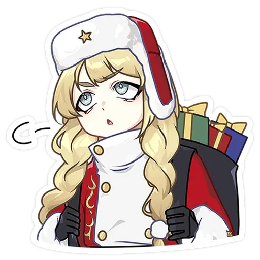 Эмодзи Новогодний посыльный Аня