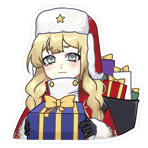 Эмодзи Новогодний посыльный Аня