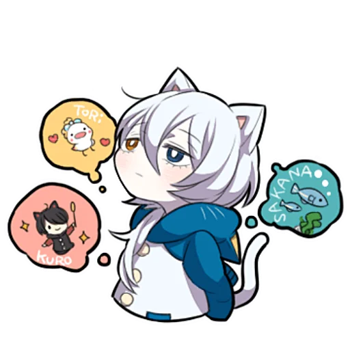 Эмодзи Белый котёнок ч.2