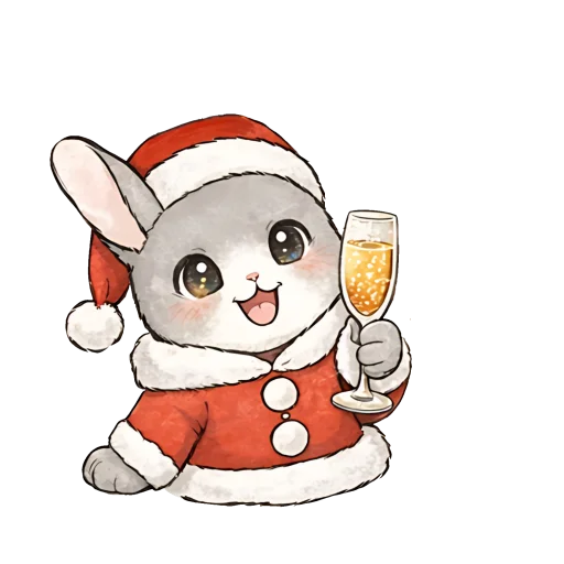 Эмодзи Новогодний зайчик