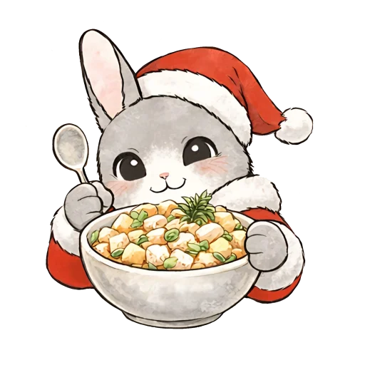 Эмодзи Новогодний зайчик