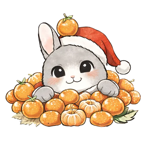 Эмодзи Новогодний зайчик