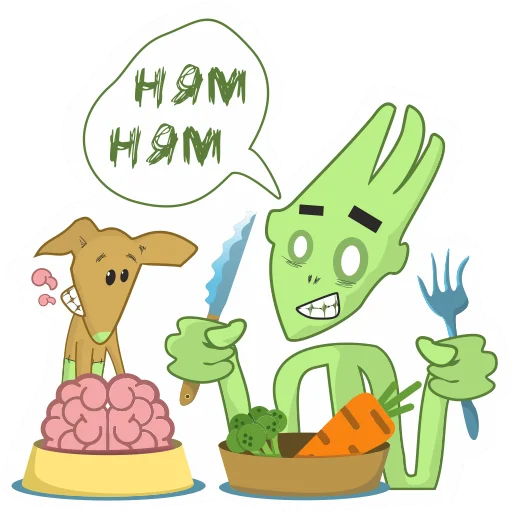 Эмодзи Зомбовеганпокалипсис