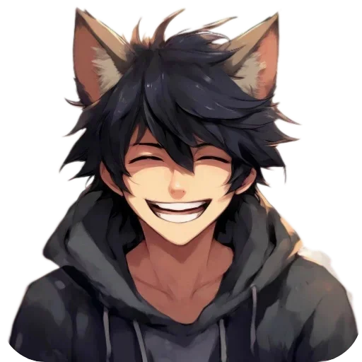 Эмодзи Anime Boy wolf