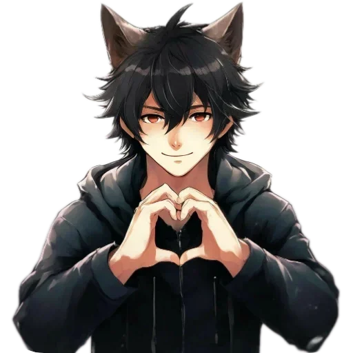 Эмодзи Anime Boy wolf
