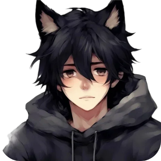 Эмодзи Anime Boy wolf